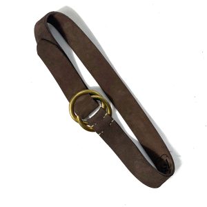 Suede Double Ring Belt 6044 | Dark Brown